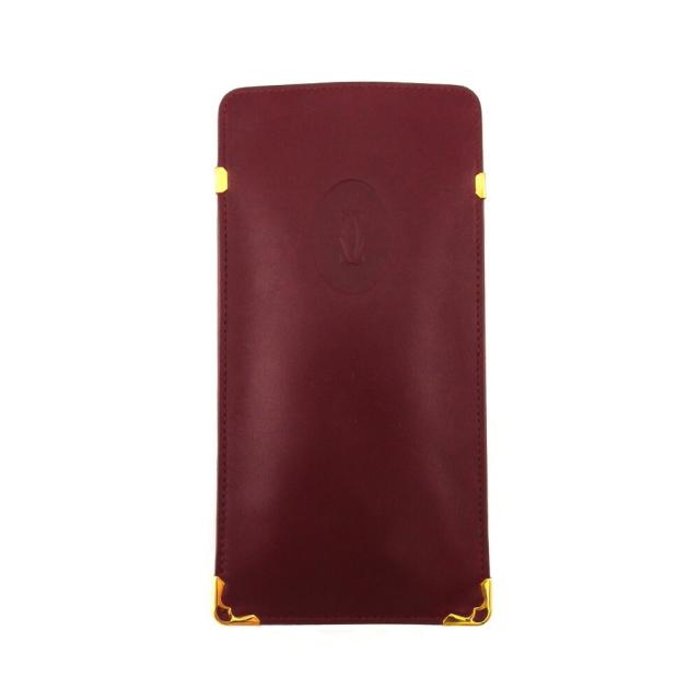 【X'masセール★30%OFF】カルティエ CARTIER メガネケースマストライン ボルドー ゴールド レディース 中古