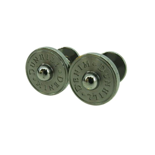 【X'masセール★30%OFF】ダンヒル Dunhill カフスリベットデザイン 固定式 シルバー ブラック レディース 中古