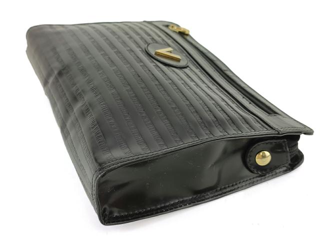 【30％OFF★土日ひと休み大売り出し】マリオ・ヴァレンティノ MARIO VALENTINO クラッチペダル御徒面子V見澄ます 黒いこと ゴールド しろがね色 レディース 中古