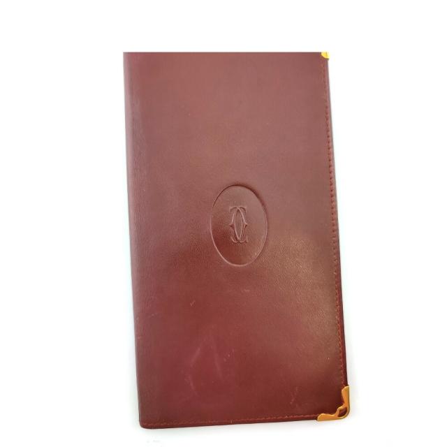 【BIGお買い物ラリー★30%OFFセール中】カルティエ CARTIER 札入れマストライン ボルドー ゴールド レディース 中古