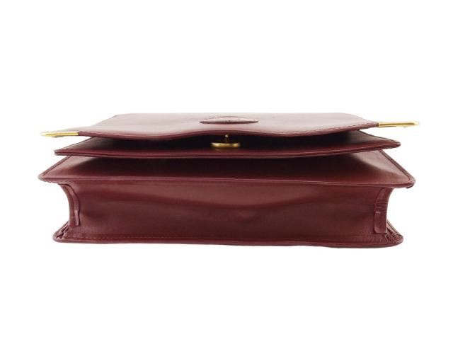 【30％OFF★土日ひと休み大売り出し】カルティエ CARTIER クラッチバッグマストライン ボルドーワイン ゴールド レディース 中古