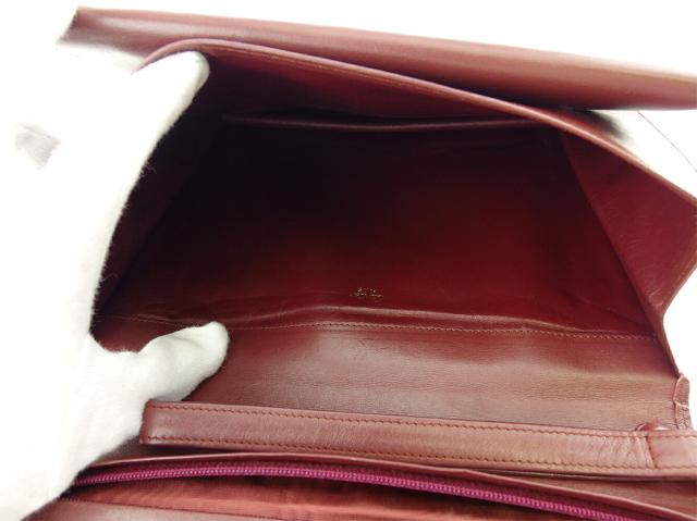 【30％OFF★土日ひと休み大売り出し】カルティエ CARTIER クラッチバッグマストライン ボルドーワイン ゴールド レディース 中古