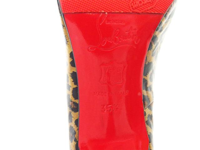 【週末セール★30％OFF】クリスチャンルブタン Christian Louboutin パンプスレオパード ヒョウ ♯35ハーフ ハイヒール ベージュ ブラック ブラウン レディース 中古_7