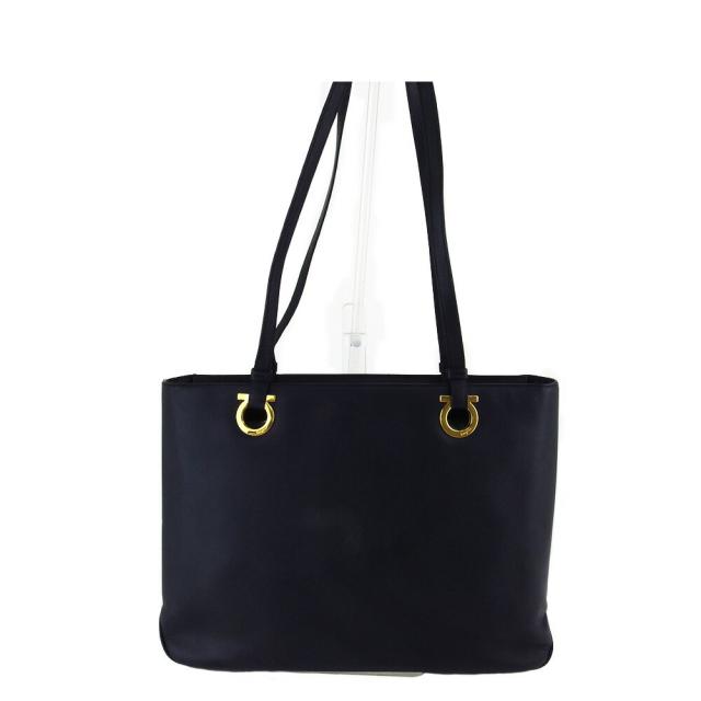 【BIGお買い物ラリー★30%OFFセール中】サルヴァトーレフェラガモ Salvatore Ferragamo トートバッグガンチーニ ネイビー ゴールド レディース 中古