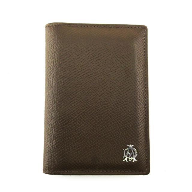 【BIGお買い物ラリー★30%OFFセール中】ダンヒル Dunhill カードケースボートン ADマーク ブラウン グリーン シルバー レディース 中古