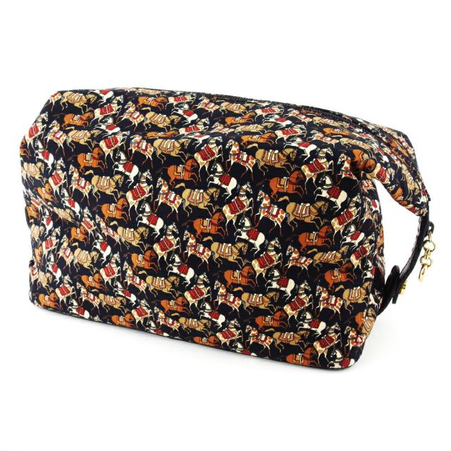 【BIGお買い物ラリー★30%OFFセール中】サルヴァトーレフェラガモ Salvatore Ferragamo ポーチ馬柄 ホースプリント ブラック ブラウン ベージュ系 レディース 中古