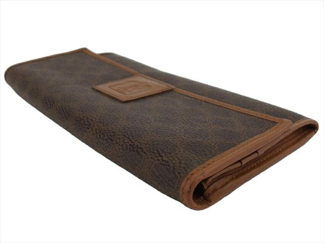 【30％OFF★週末タイムSALE】セリーヌ CELINE 長財布マカダム ブラウン ベージュ レディース 中古_2