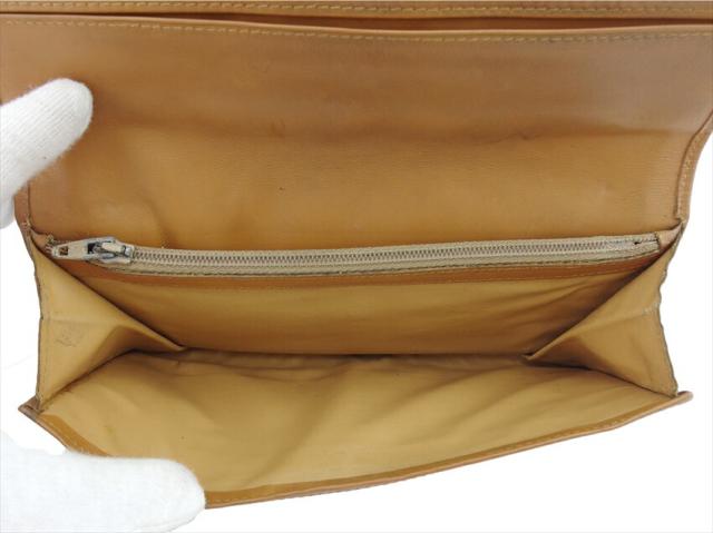【30％OFF★週末タイムSALE】セリーヌ CELINE 長財布マカダム ブラウン ベージュ レディース 中古_5