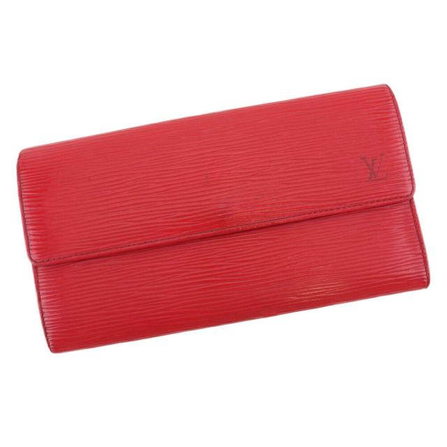 【BIGお買い物ラリー★30%OFFセール中】ルイ・ヴィトン LOUIS VUITTON 長財布エピ ポシェットポルトモネクレディ レッド ゴールド レディース 中古