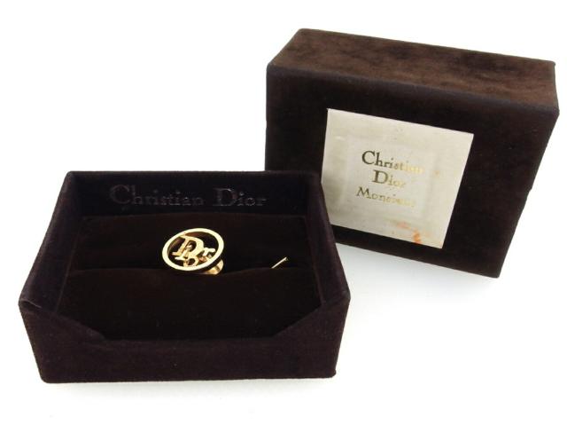 【BIGお買い物ラリー★30%OFFセール中】ディオール Dior タイピンロゴ タイタック ゴールド ネイビー レディース 中古 ディオール Dior タイピンロゴ タイタック式 ゴールド レディース 中古