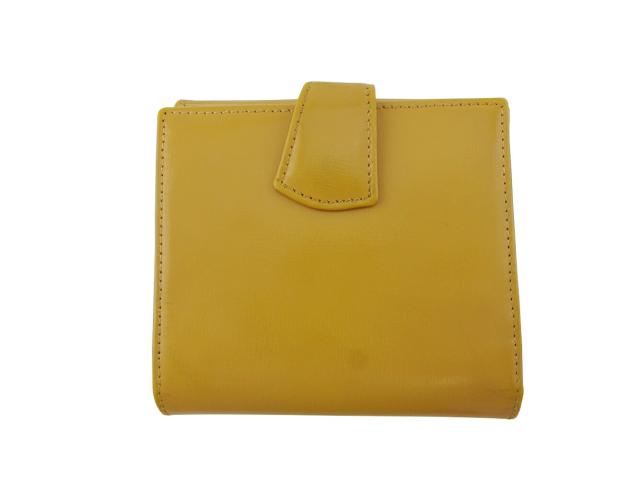 【30％OFF★土日ひと休み大売り出し】ロエベ LOEWE 二つ折り紙入れロゴタイプ 黄色 レディース 中古