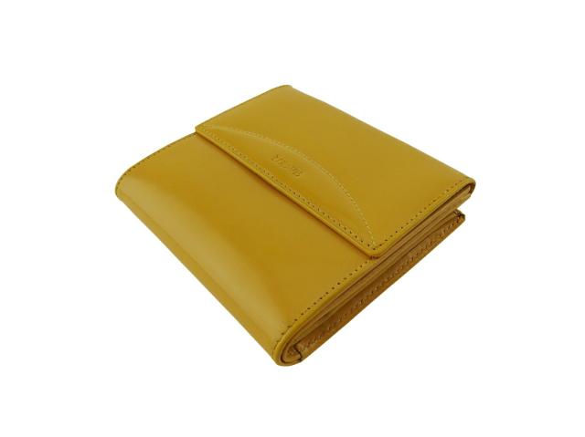【30％OFF★土日ひと休み大売り出し】ロエベ LOEWE 二つ折り紙入れロゴタイプ 黄色 レディース 中古