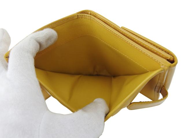 【30％OFF★土日ひと休み大売り出し】ロエベ LOEWE 二つ折り紙入れロゴタイプ 黄色 レディース 中古
