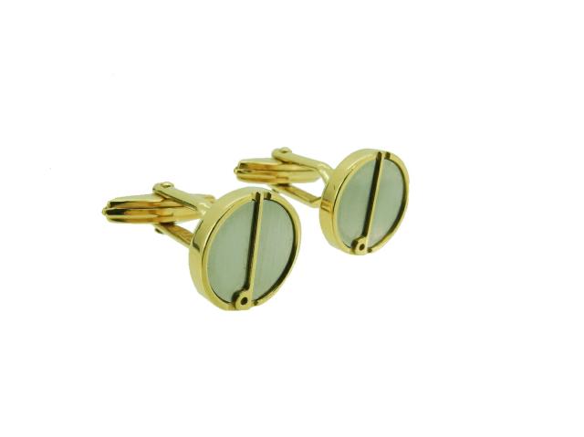 【30％OFF★週末タイムセール】ダンヒル Dunhill カフスdマーク スウィヴル式 ゴールド シルバー レディース 中古_1