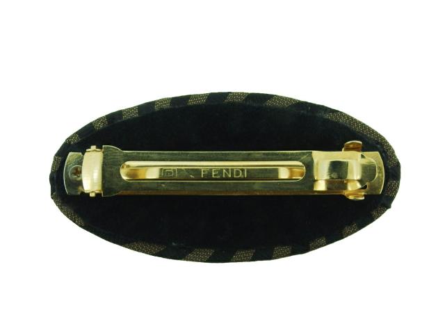 【30％OFF★週末タイムSALE】フェンディ FENDI バレッタペカン ブラック ブラウン レディース 中古_4