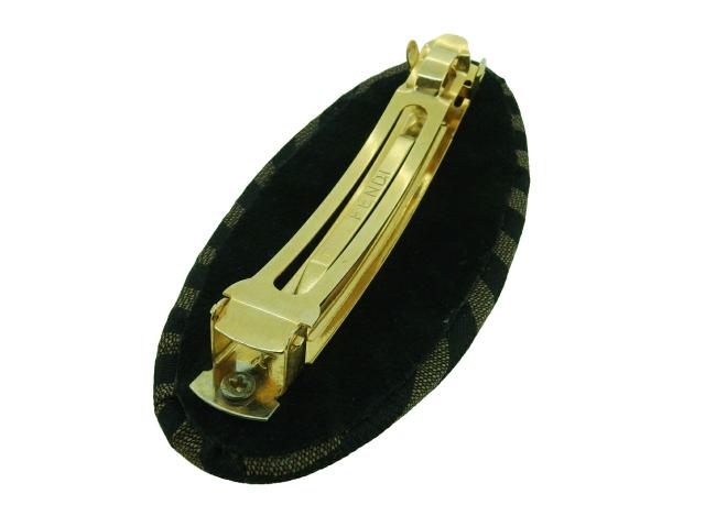 【30％OFF★週末タイムSALE】フェンディ FENDI バレッタペカン ブラック ブラウン レディース 中古_8