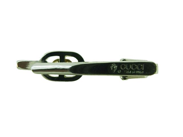 【30％OFF★週末タイムセール】グッチ GUCCI タイピンダブルG インターロッキングG シルバー ゴールド レディース 中古_5