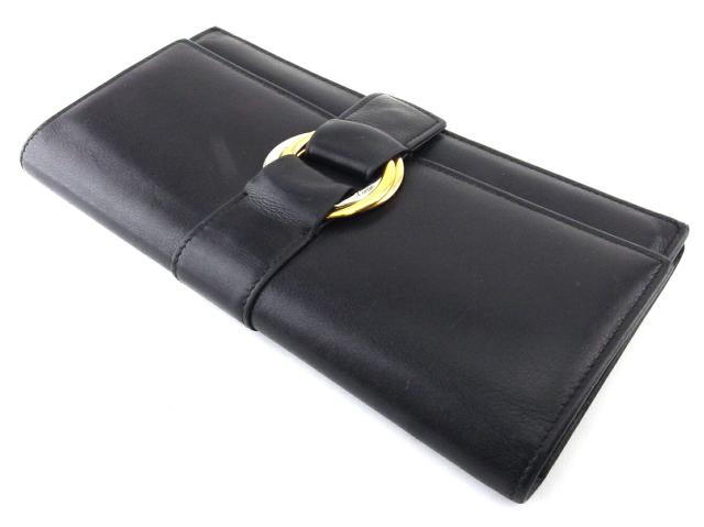 【GWタイムセール】カルティエ CARTIER 長財布トリニティ ブラック ゴールド シルバー レディース 中古_2