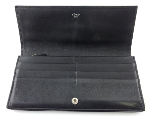 【GWタイムセール】カルティエ CARTIER 長財布トリニティ ブラック ゴールド シルバー レディース 中古_4