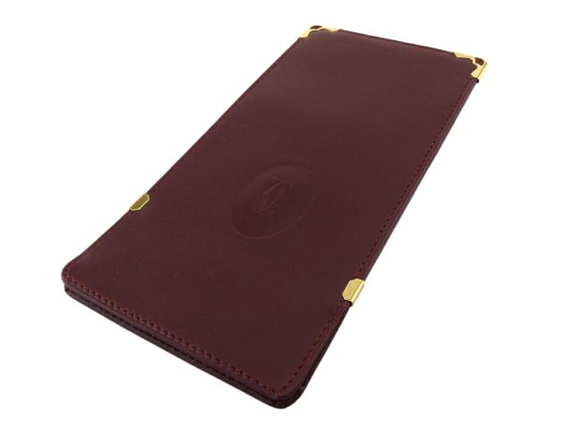 【30％OFF★週末タイムセール】カルティエ CARTIER メガネケースマストライン ボルドー ゴールド レディース 中古_2