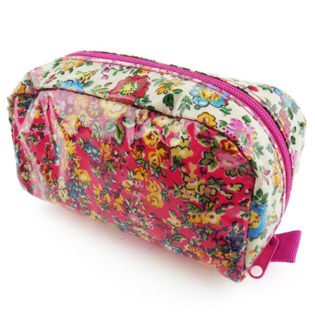 【BIGお買い物ラリー★30%OFFセール中】ポーチフラワー 花柄 コラボポーチ ピンク イエロー ブルー系 レディース 中古