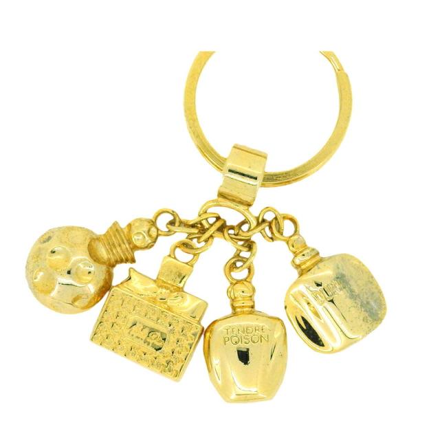 【BIGお買い物ラリー★30%OFFセール中】ディオール Dior キーリングパフュームモチーフ 香水モチーフ ゴールド レディース 中古