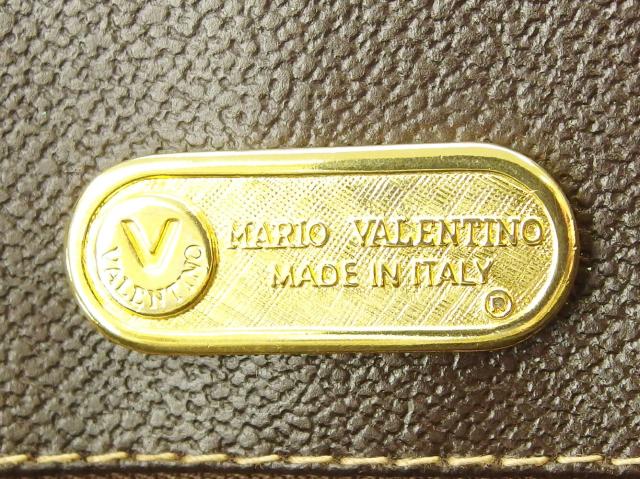 【GWタイムセール】マリオ・ヴァレンティノ MARIO VALENTINO ボストンバッグVマーク ブラウン ゴールド レディース 中古_8