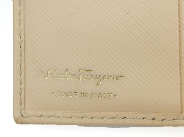 サルヴァトーレフェラガモ Salvatore Ferragamo 二つ折り財布ヴァラリボン ピンク ゴールド レディース 中古_10