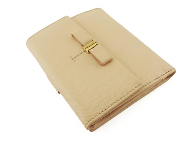 サルヴァトーレフェラガモ Salvatore Ferragamo 二つ折り財布ヴァラリボン ピンク ゴールド レディース 中古_2