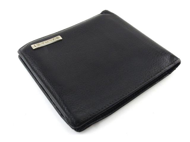 ブルガリ BVLGARI 二つ折り財布ロゴプレート ブラック シルバー レディース 中古_2