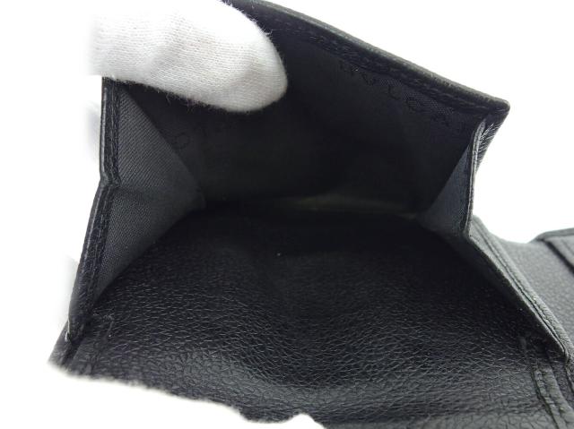 ブルガリ BVLGARI 二つ折り財布ロゴプレート ブラック シルバー レディース 中古_7