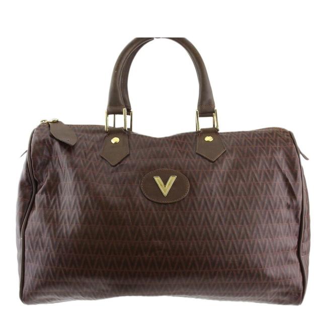 【BIGお買い物ラリー★30%OFFセール中】マリオ・ヴァレンティノ MARIO VALENTINO ハンドバッグVマーク ブラウン ゴールド レディース 中古