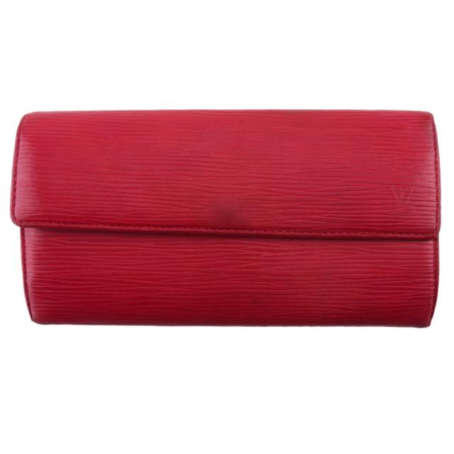 【BIGお買い物ラリー★30%OFFセール中】ルイ・ヴィトン LOUIS VUITTON 長財布エピ ポルトフォイユサラ レッド シルバー レディース 中古