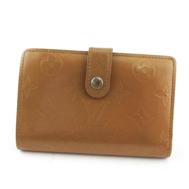 【BIGお買い物ラリー★30%OFFセール中】ルイ・ヴィトン LOUIS VUITTON 二つ折り財布モノグラムマット ポルトモネビエヴィエノワ ブラウン シルバー レディース 中古