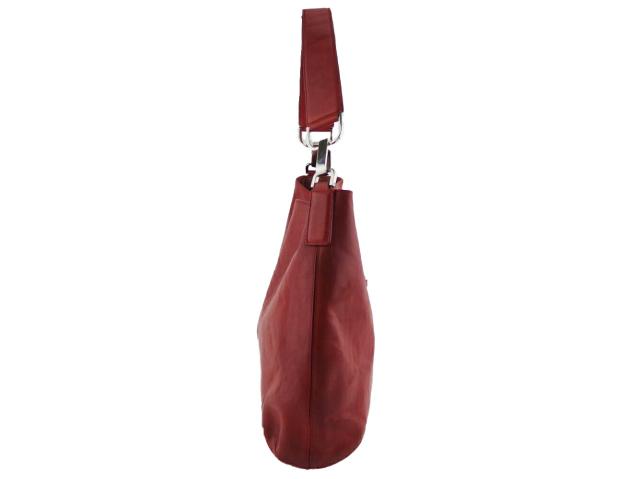 ヒロフ HIROFU ショルダーバッグHマーク レッド シルバー レディース 中古_3