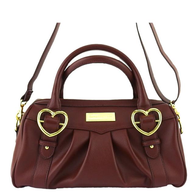 【BIGお買い物ラリー★30%OFFセール中】サマンサベガ Samantha Vega ショルダーバッグハート ブラウン ゴールド レディース 中古