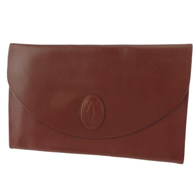 【BIGお買い物ラリー★30%OFFセール中】カルティエ CARTIER クラッチバッグマストライン ブラウン レディース 中古