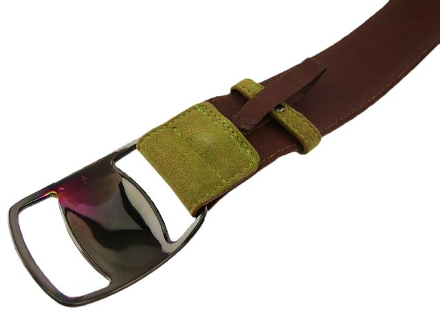 サルヴァトーレフェラガモ Salvatore Ferragamo ベルトヴァラ グリーン ブラック レディース 中古_6