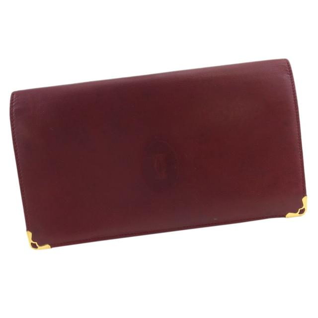 カルティエ CARTIER 長財布マストライン ボルドー ゴールド レディース