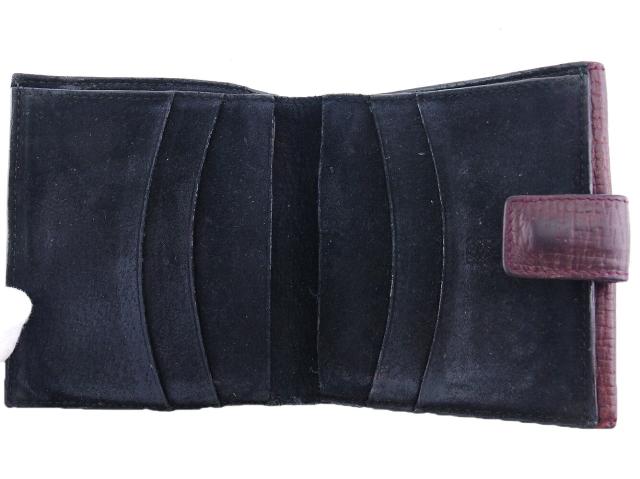 ロエベ LOEWE 二つ折り財布 ロゴプレート パープル シルバー