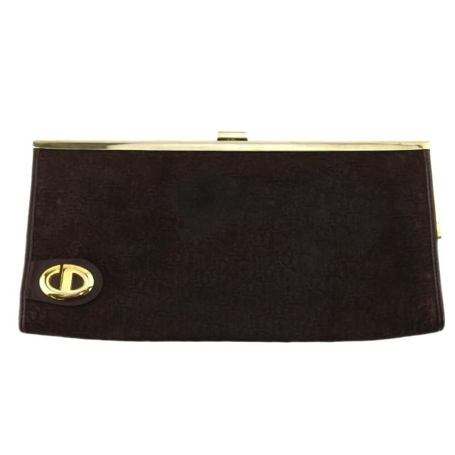 【BIGお買い物ラリー★30%OFFセール中】ディオール Dior クラッチバッグトロッター ブラウン ゴールド レディース 中古