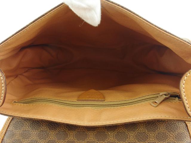 【30％OFF★週末タイムセール】セリーヌ CELINE ショルダーバッグマカダム ブラウン ベージュ ゴールド レディース 中古_4