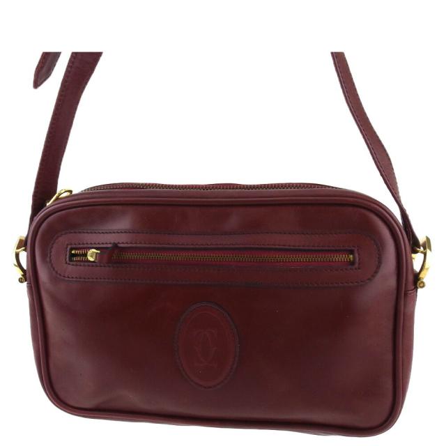 【BIGお買い物ラリー★30%OFFセール中】カルティエ CARTIER ショルダーバッグマストライン ボルドー ゴールド レディース 中古