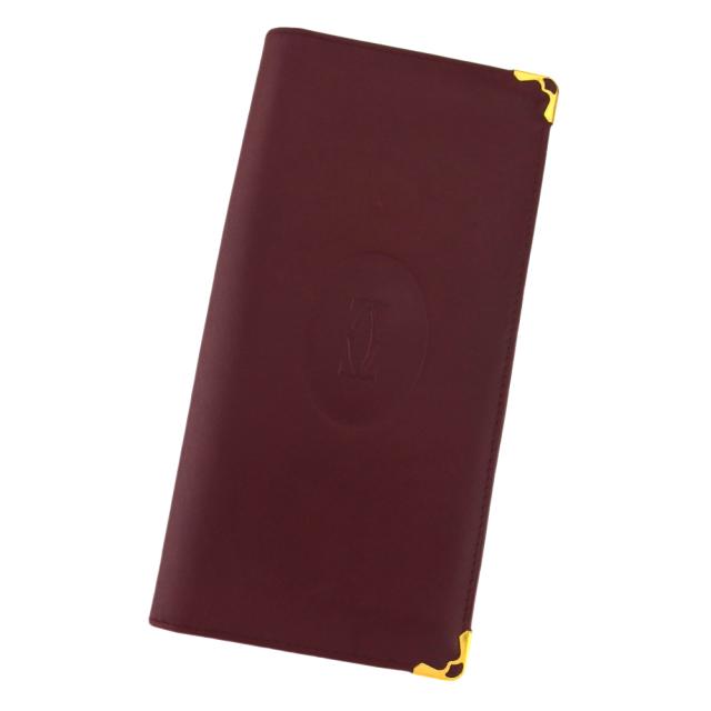 美品 カルティエ マネークリップ ボルドー マストライン 札入れ ゴールド 財布 美品 カルティエ マネークリップ ボルドー マストライン 札入れ