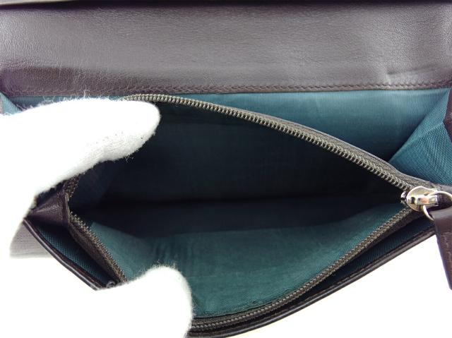 【週末タイムSALE★30%OFF】サルヴァトーレフェラガモ Salvatore Ferragamo 長財布ガンチーニ ブラウン シルバー レディース 中古