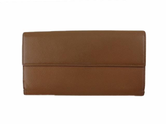 【30％OFF★週末タイムSALE】ブルガリ BVLGARI 長財布クラシコ ロゴボタン ブラウン ゴールド レディース 中古_1