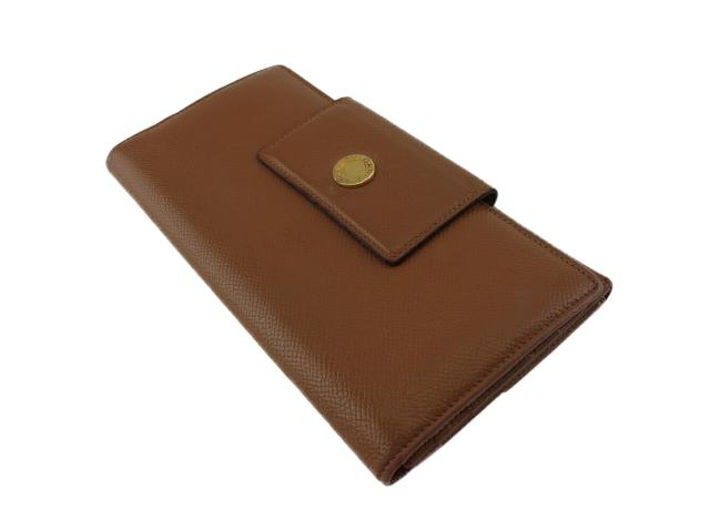 【30％OFF★週末タイムSALE】ブルガリ BVLGARI 長財布クラシコ ロゴボタン ブラウン ゴールド レディース 中古_3