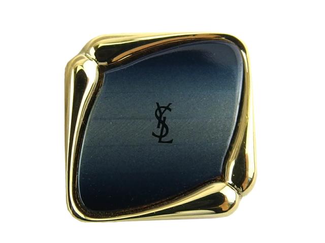 【30％OFF★週末タイムセール】サンローラン SAINT LAURENT カフスYSLロゴ スウィヴル式 ゴールド ネイビー グレー 灰色 レディース 中古_6