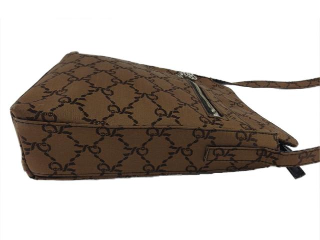 【30％OFF★週末タイムセール】ロベルタ・ディ・カメリーノ Roberta di Camerino ショルダーバッグR柄 ブラウン シルバー レディース 中古_3