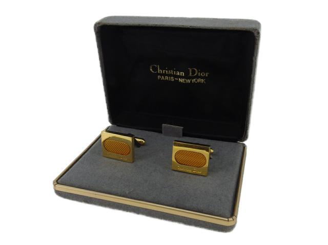 ディオール Dior カフスロゴ スウィヴル式 ゴールド レディース 中古